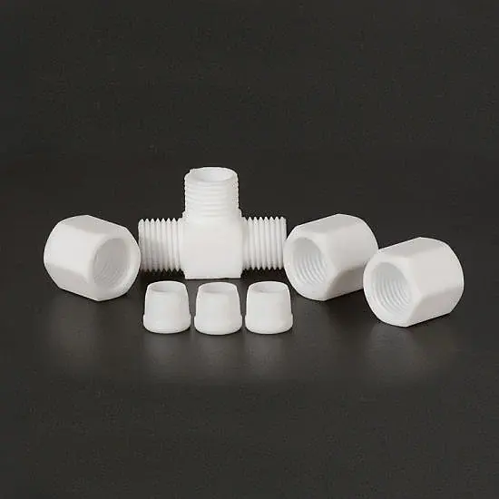 Precision PTFE PFA Fittings Custom CNC Mechanical Components
