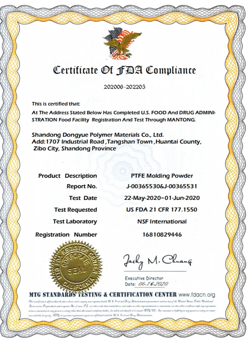 FDA certificate 2020-2022)