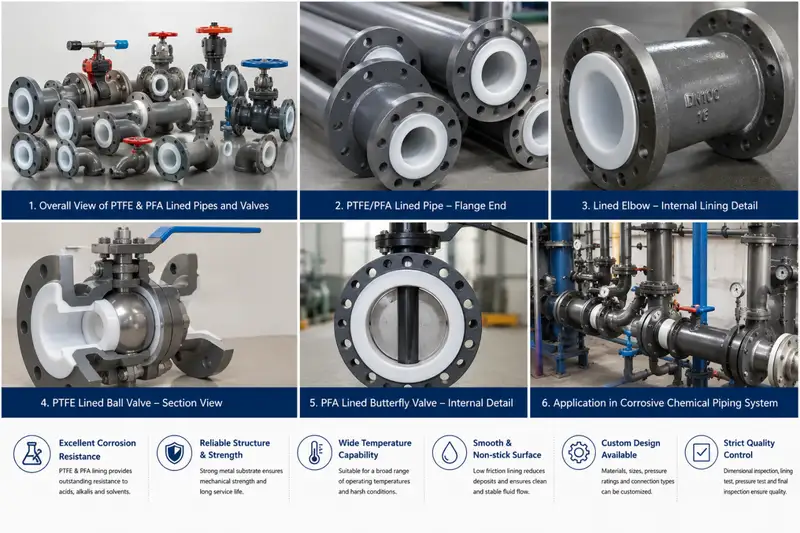 PTFE & PFA Lined Pipes and Valves